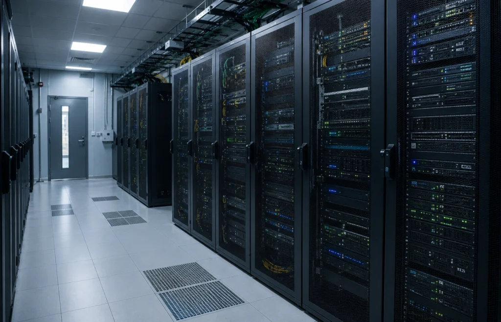 Serverraum mit Netzwerktechnik